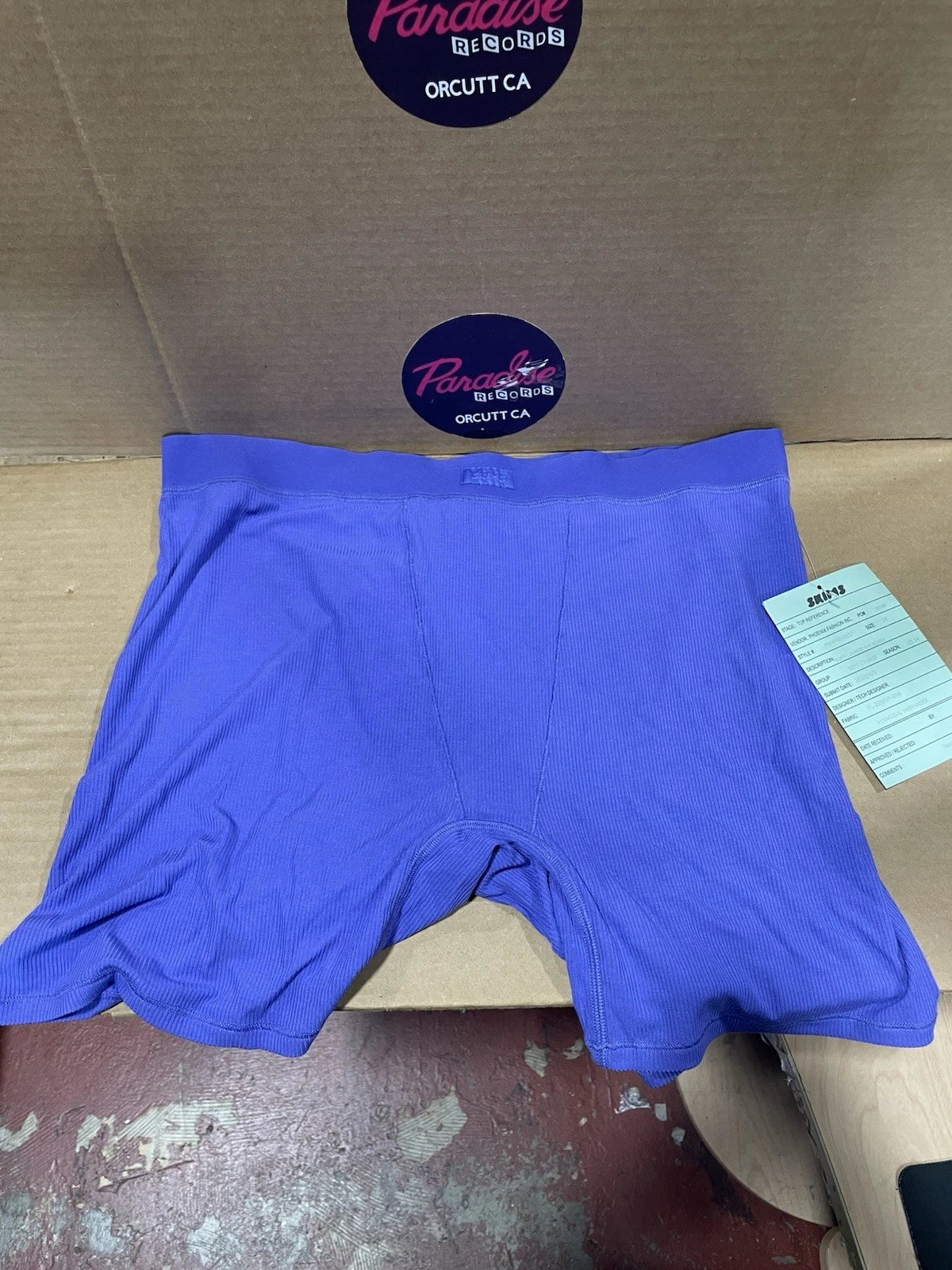 Skims Cotton Rib Boxer Shorts In Tanzanite 2XL
