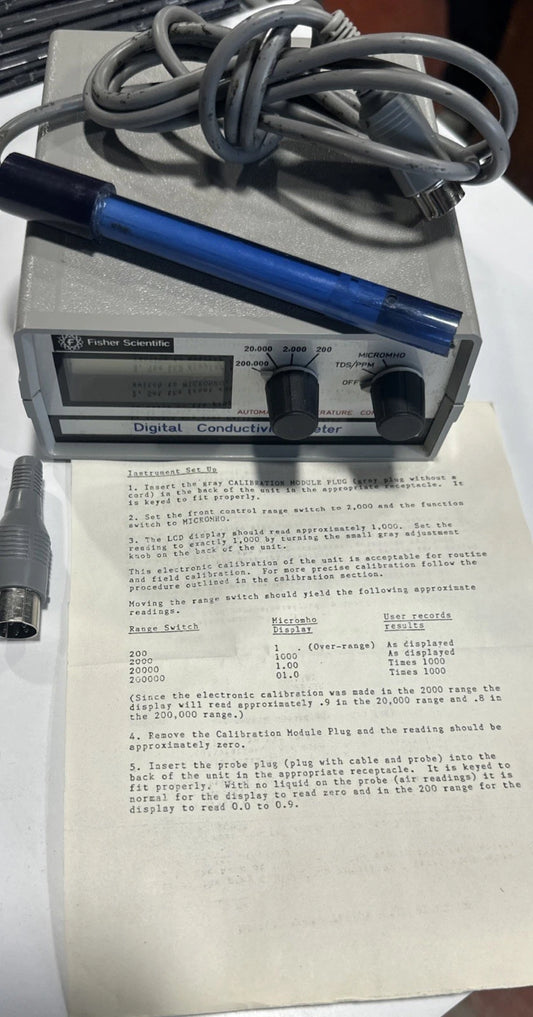 Fisher Digital Conductivity Meter With Probe WORKING w/ Case