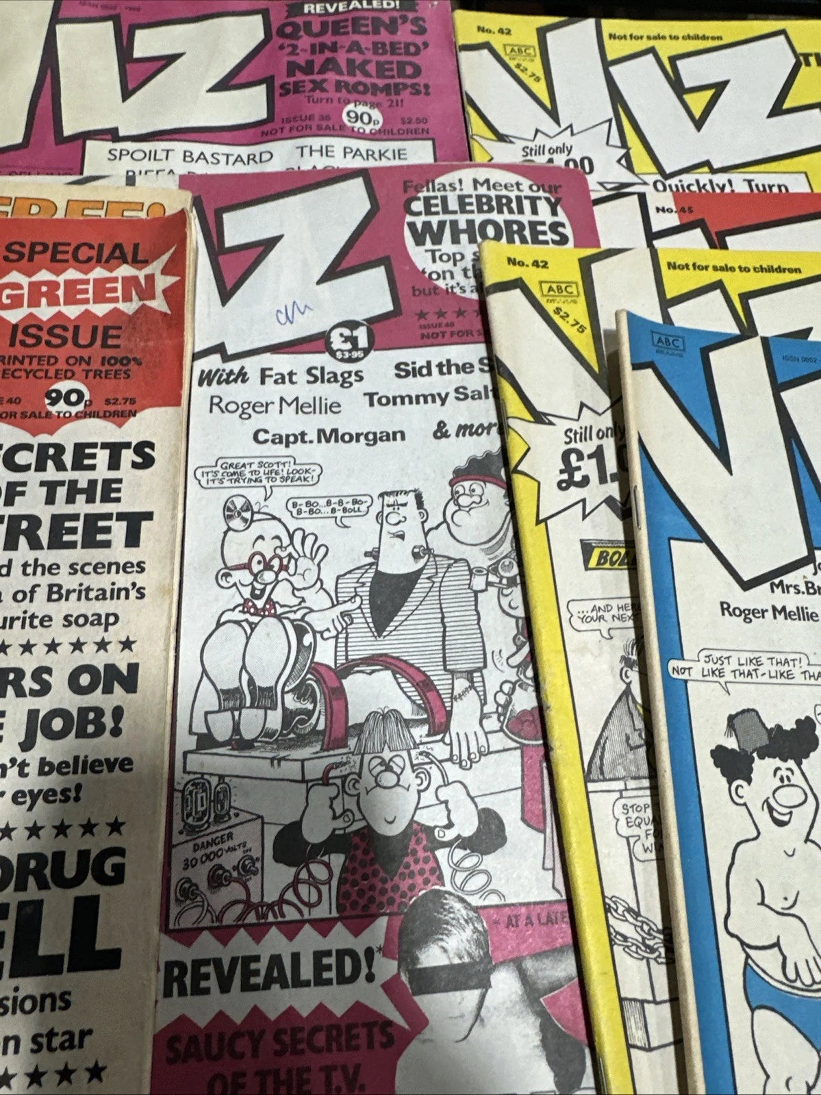 💥 Viz ( 1973 ) Lot of 15 British UK Tabloid Magazines Underground Comix 💥
