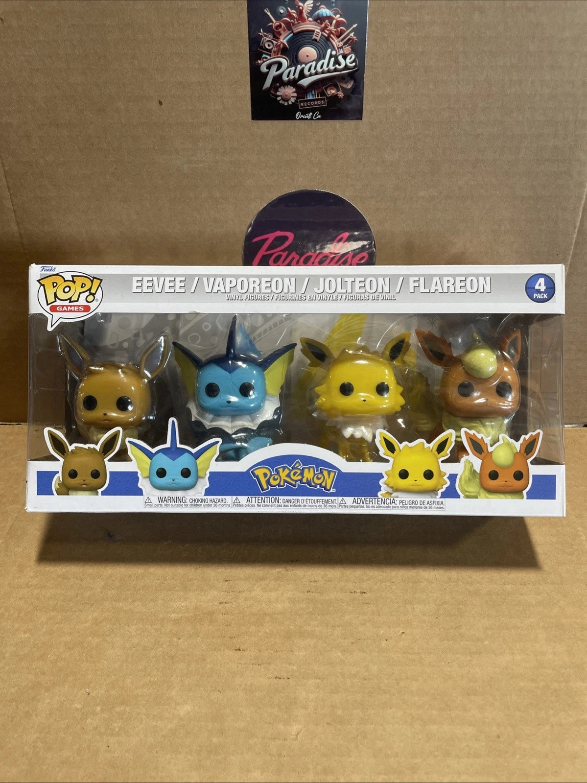 Funko Pop Pokemon Eevee Vaporeon Jolteon Flareon 4 Pack