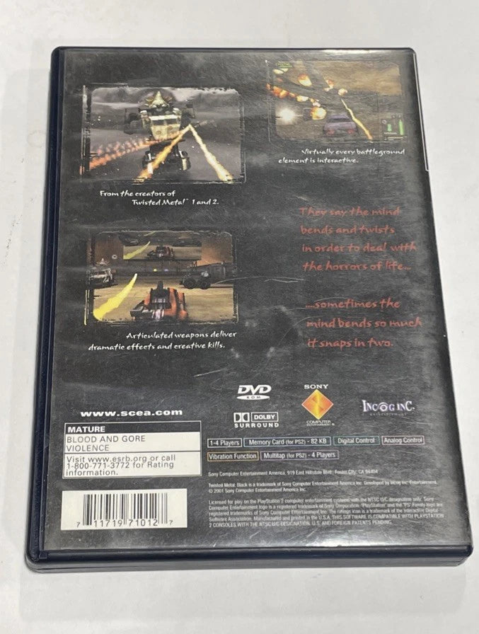 Twisted Metal: Black PlayStation 2 Greatest Hits - Complete w/ Manual - PS2 2005