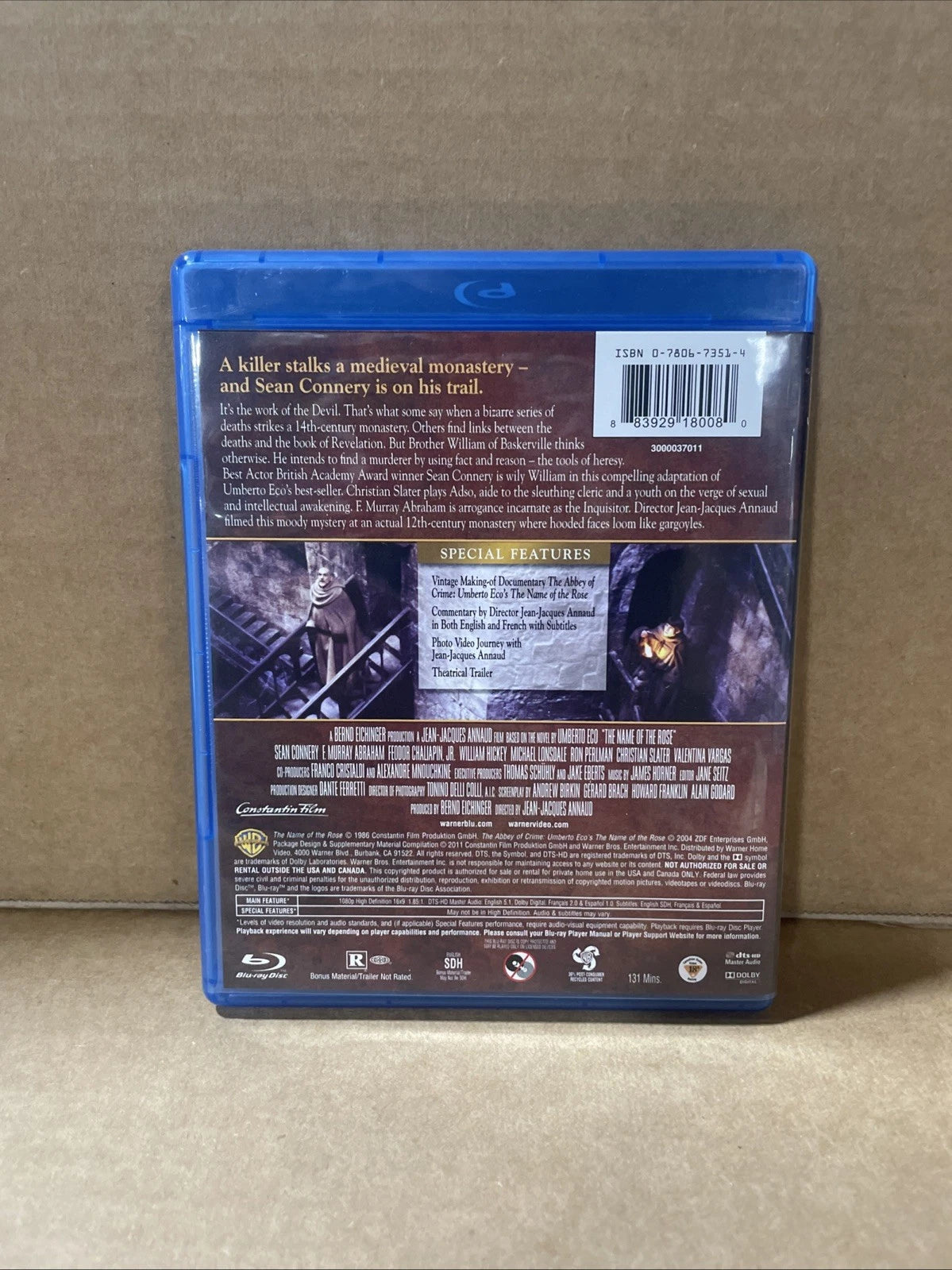 The Name of the Rose (2011 Blu-Ray, 1986 Film) Sean Connery
