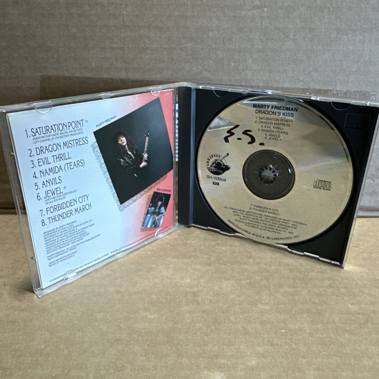 MARTY FRIEDMAN Dragon's Kiss CD Very Rare Original Shrapnel Instrumental Metal