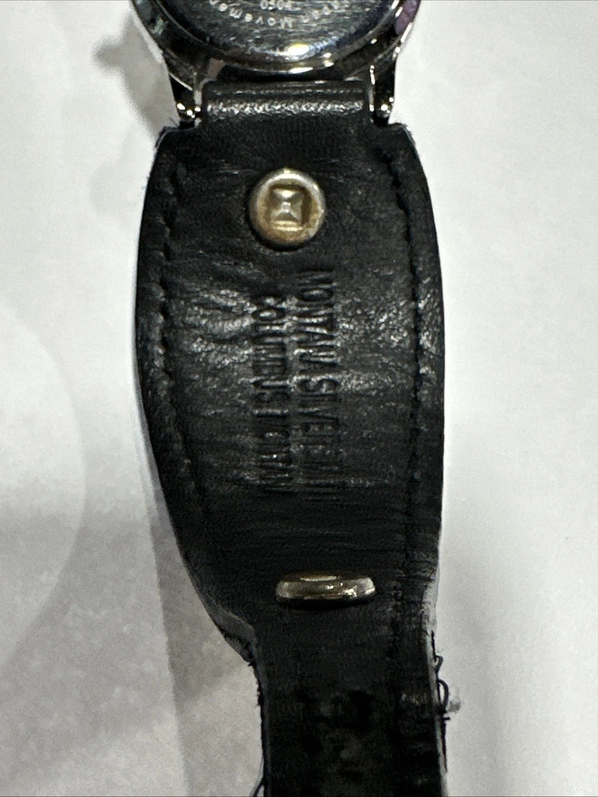 Montana Silversmiths Watch Aztec Silver Gold Black Leather Needs Battery