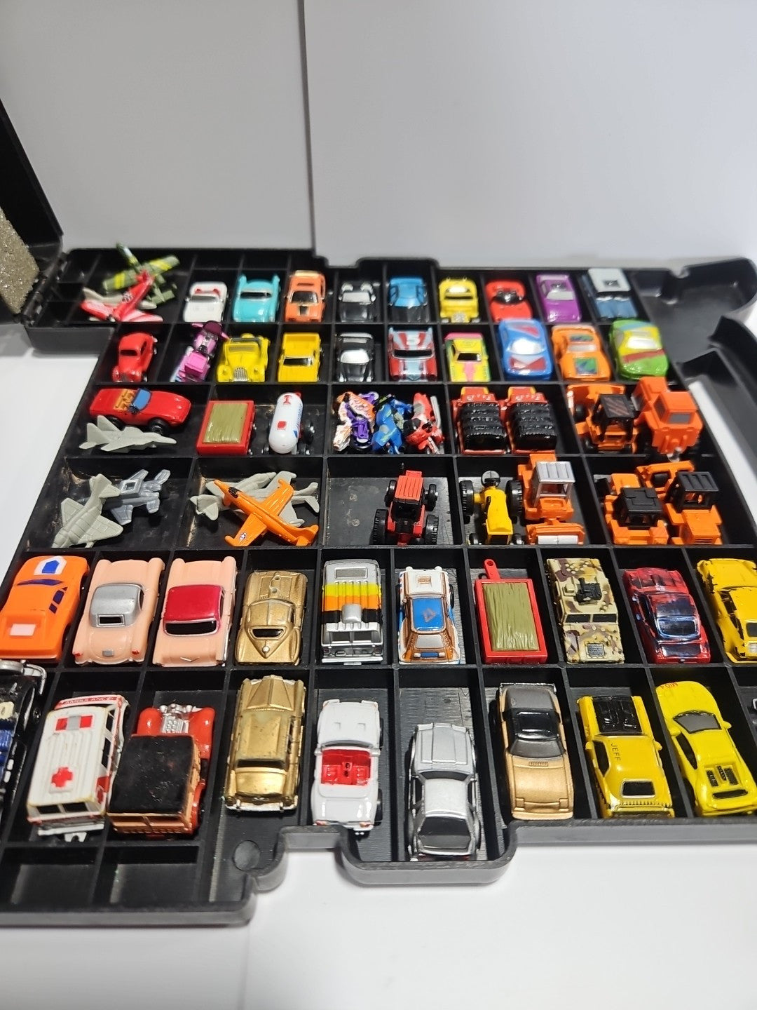 Vintage 1988 Micro Machines Lot Of 64 Vehicles & Airplanes W Case Included
