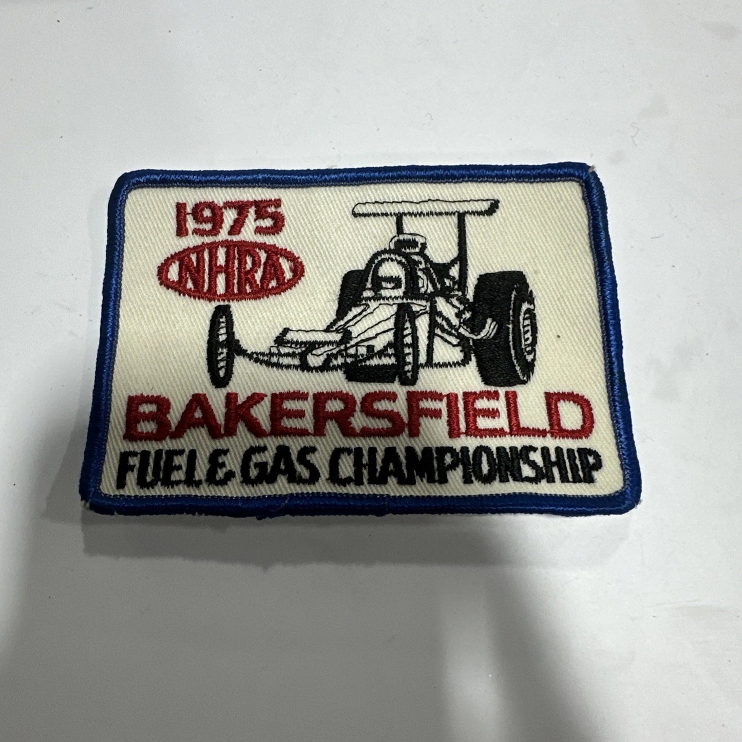 VRHTF "NHRA "BAKERSFIELD US FUEL AND GAS CHAMPIONSHIP' 1975 " 4 1/4" X 3" PATCH