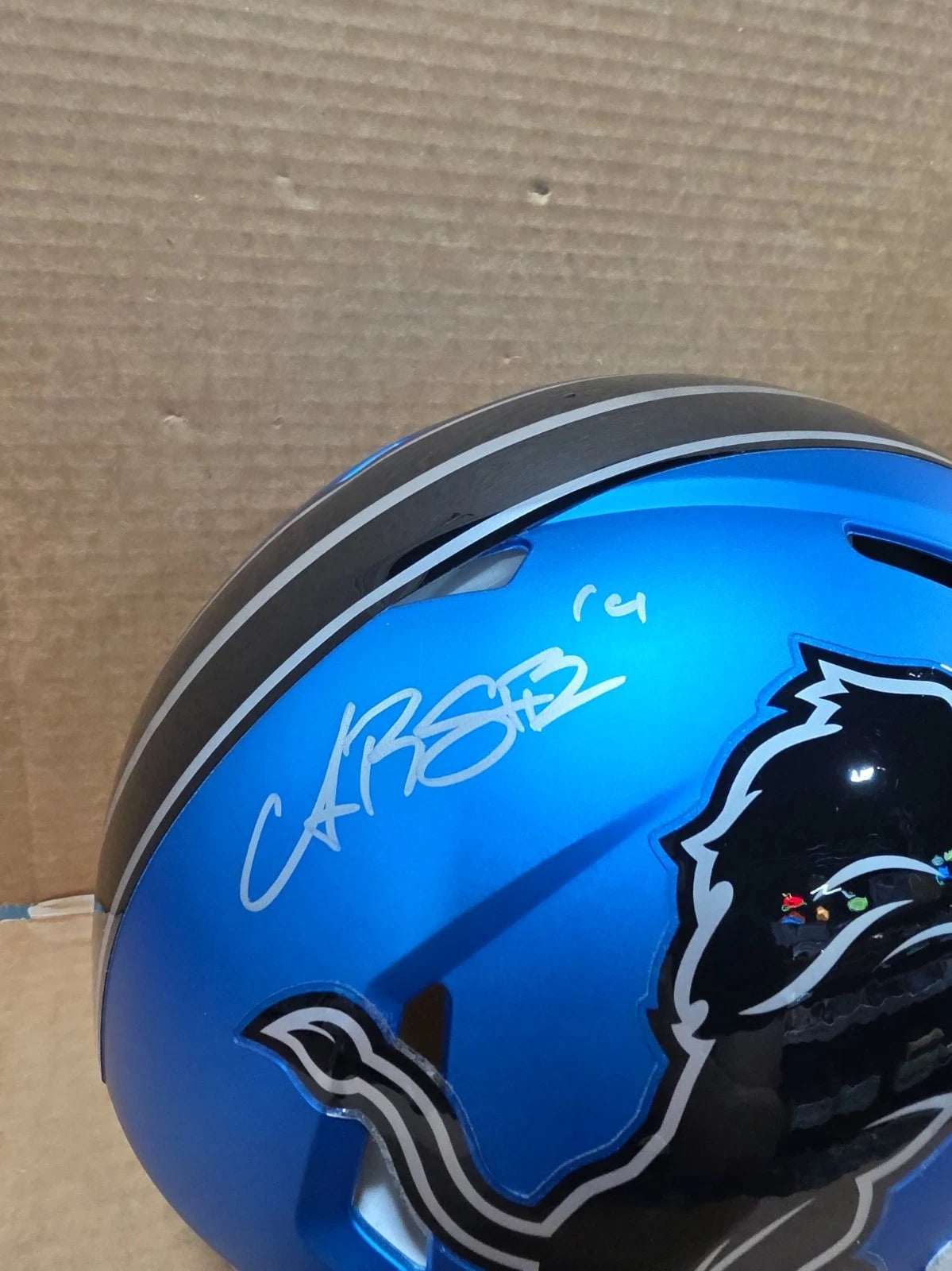 AMON-RA ST BROWN SIGNED DETROIT LIONS RAVE AUTHENTIC SPEED HELMET BECKETT