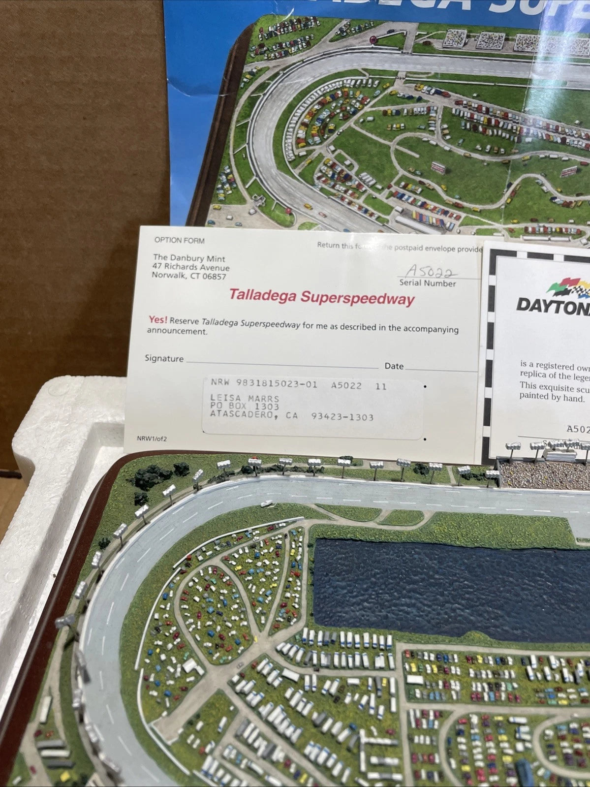 Danbury Mint Daytona International Speedway Florida Beach Diorama Model