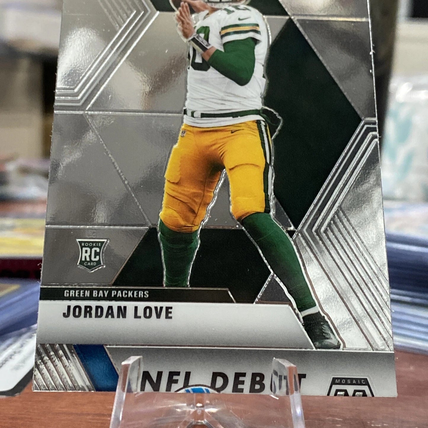 2020 Mosaic Jordan Love NFL Debut Rookie RC #264 Packers error cut Lions Bottom