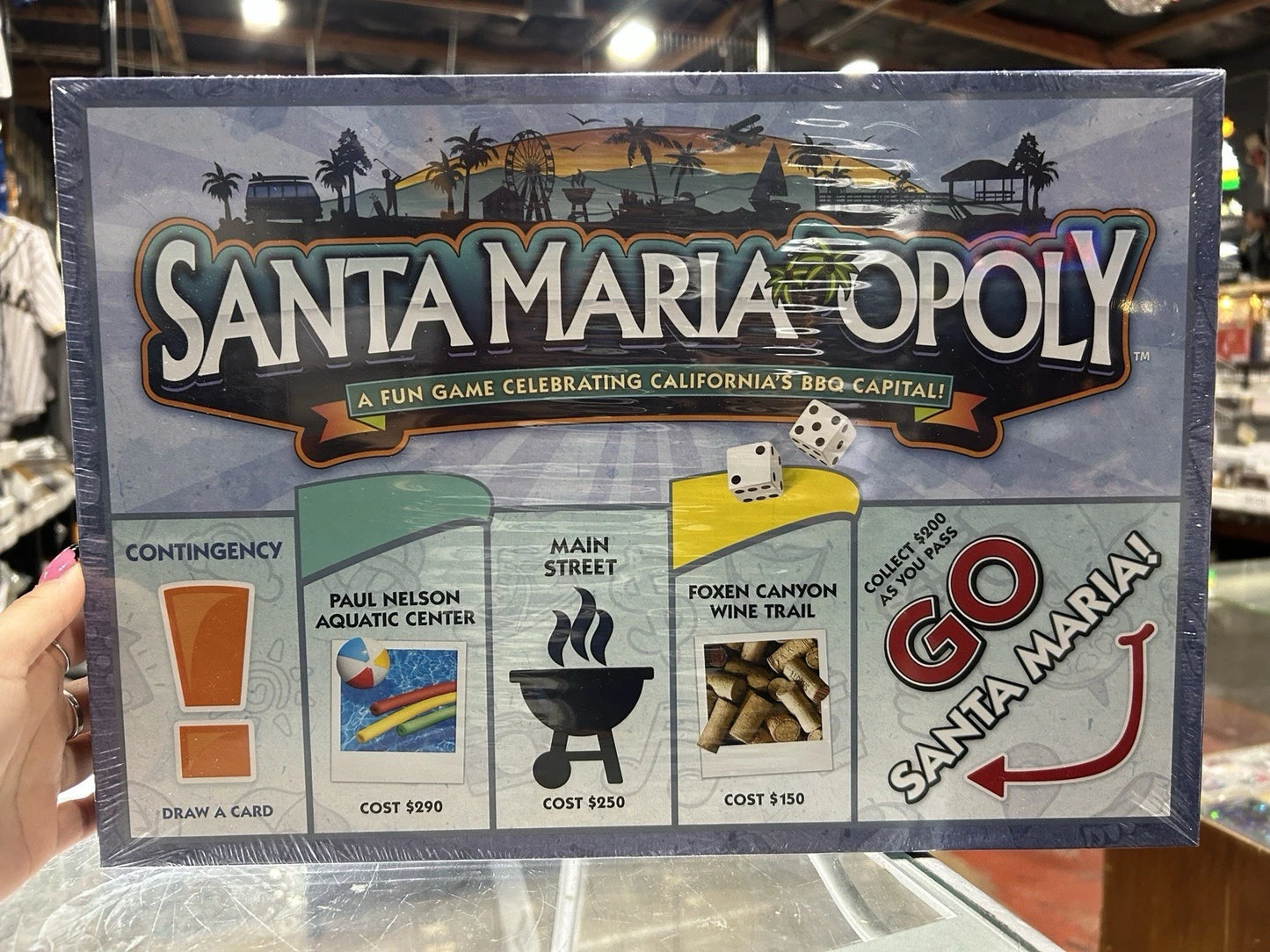 Santa Maria-opoly California BBQ Capital Sealed Late for the Sky
