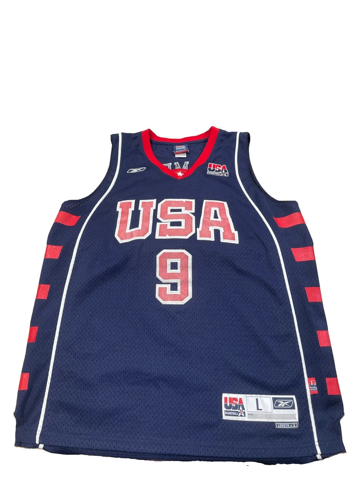 Lebron James USA Olympic Jersey 2004 Team USA #9 SZ L Mens Reebok