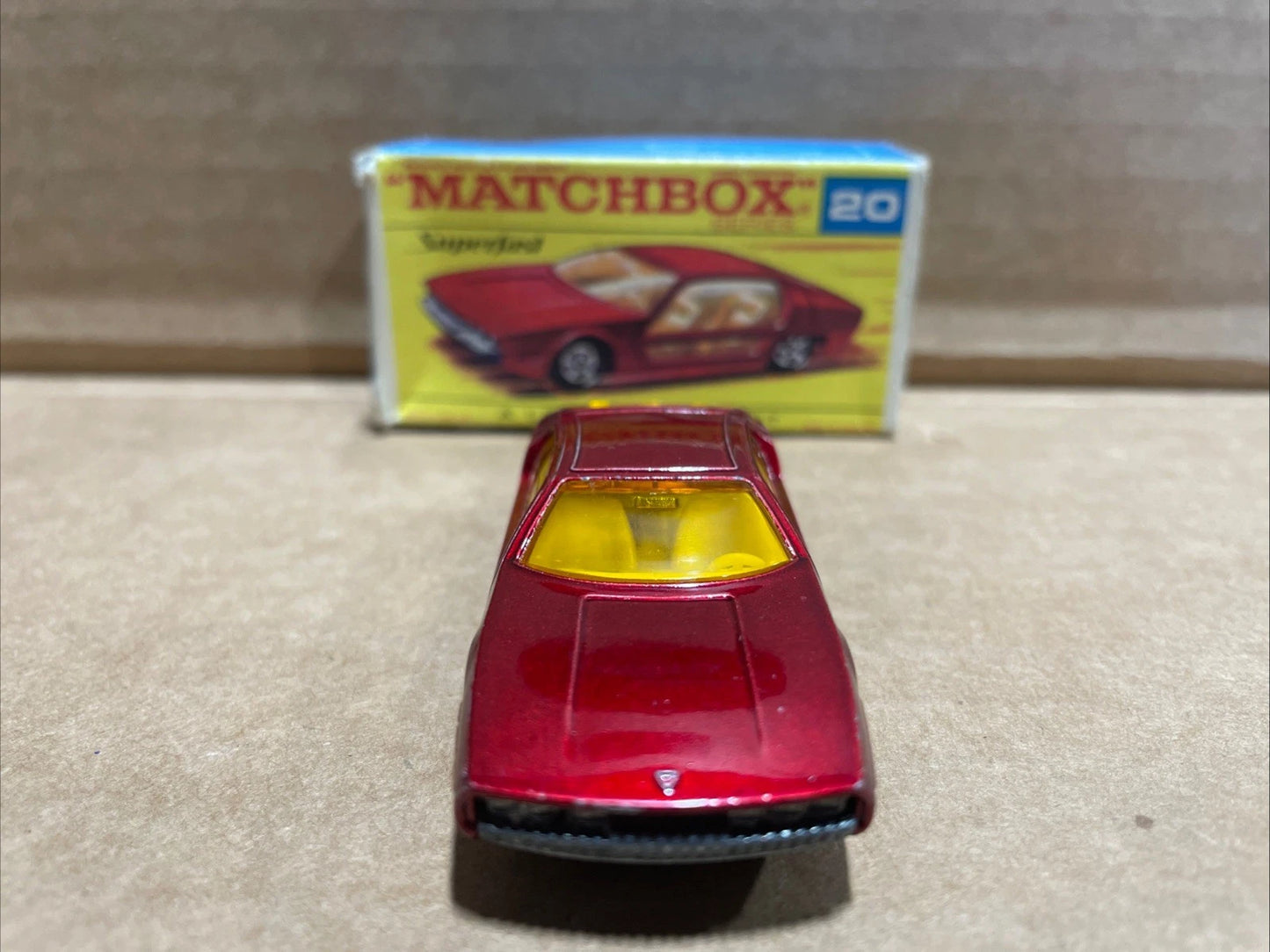 1969 Lesney Matchbox Superfast #20 Lamborghini Marzal Red W Original Box England