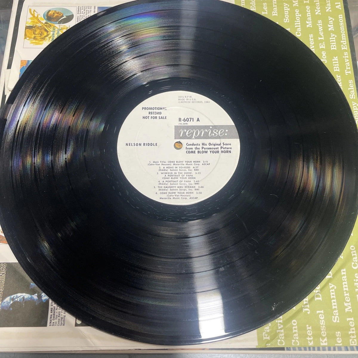 Come Blow Your Horn Records R-6071 Frank Sinatra Nelson Riddle White Label Promo