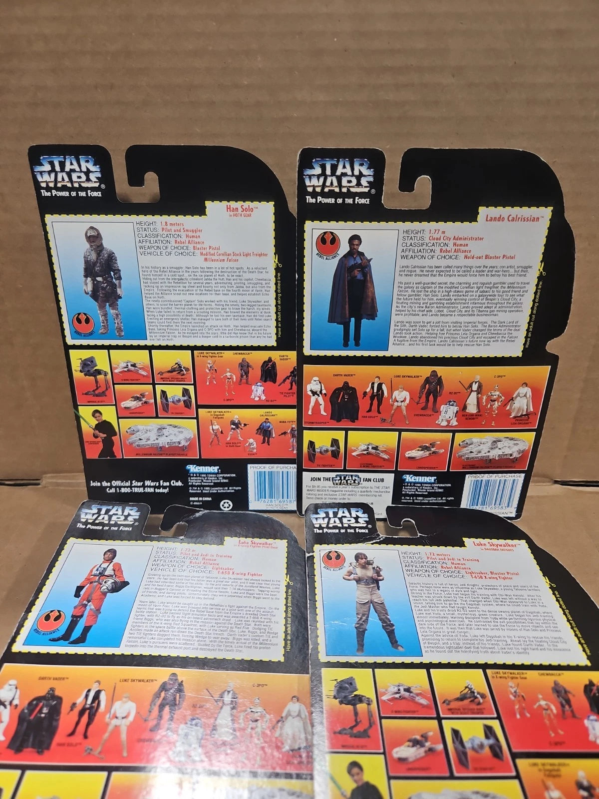 4 STAR WARS The Power of the Force 1995 Tonka LucasFilm Kenner Action Figures