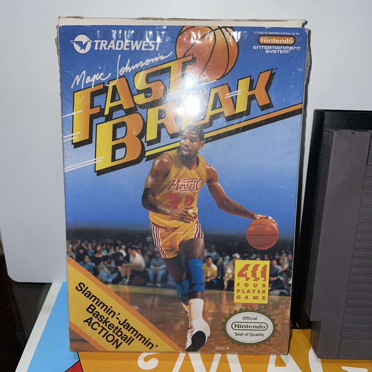 Magic Johnson's Fast Break (Nintendo, NES 1990) CIB MINT CONDITION COMPLETE