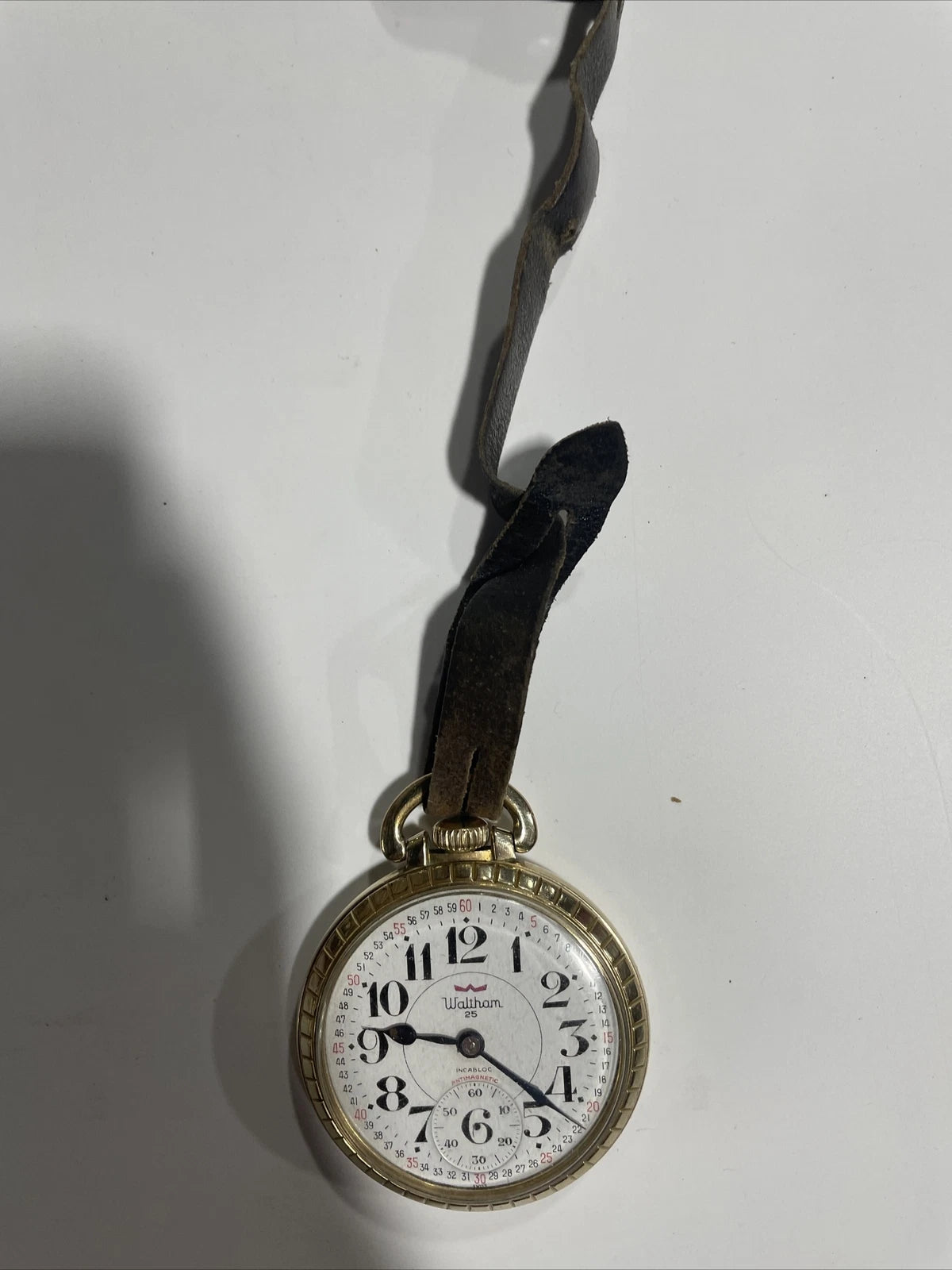 Waltham Pocket Watch 25 Incabloc Antimagnetic pocket watch gears moving