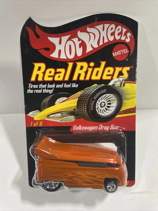 HOT WHEELS VW DRAG BUS RLC 09596/11000 Real Riders Orange Brand New SEALED