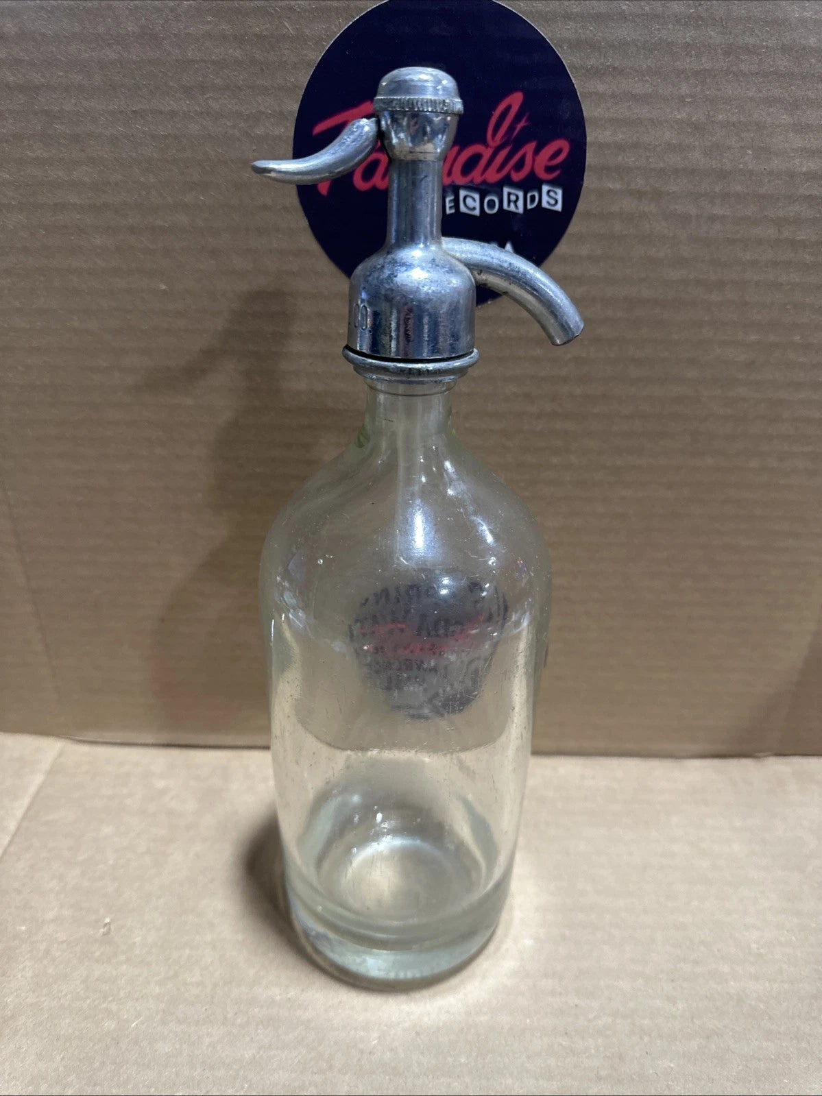 Vintage Pure Spring Soda Water Curran & Joyce CO. Glass Soda Water Siphon Bottle