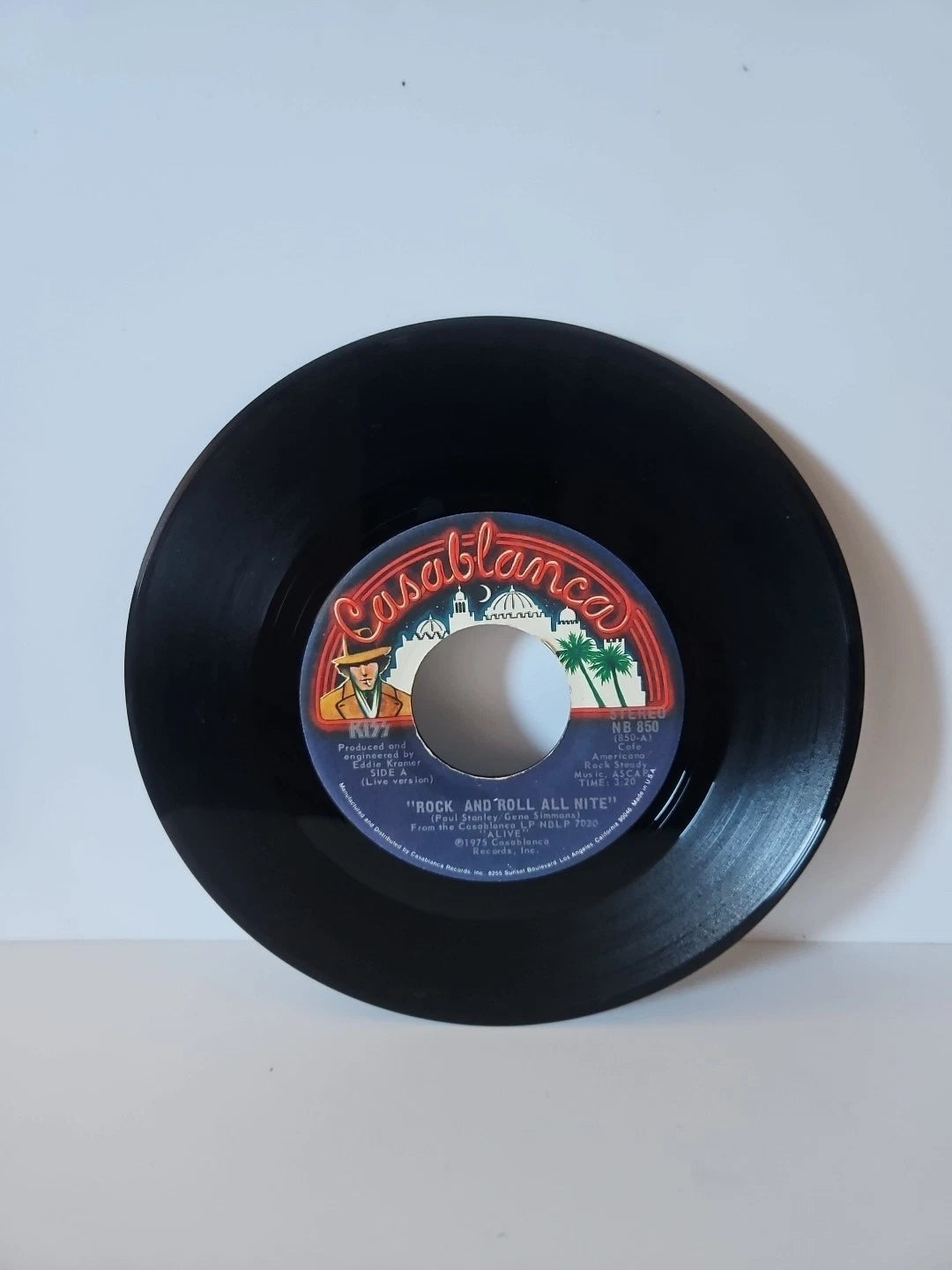 Kiss 7” Vinyl 45 ROCK AND ROLL ALL NITE Live/Studio NB850 Casablanca