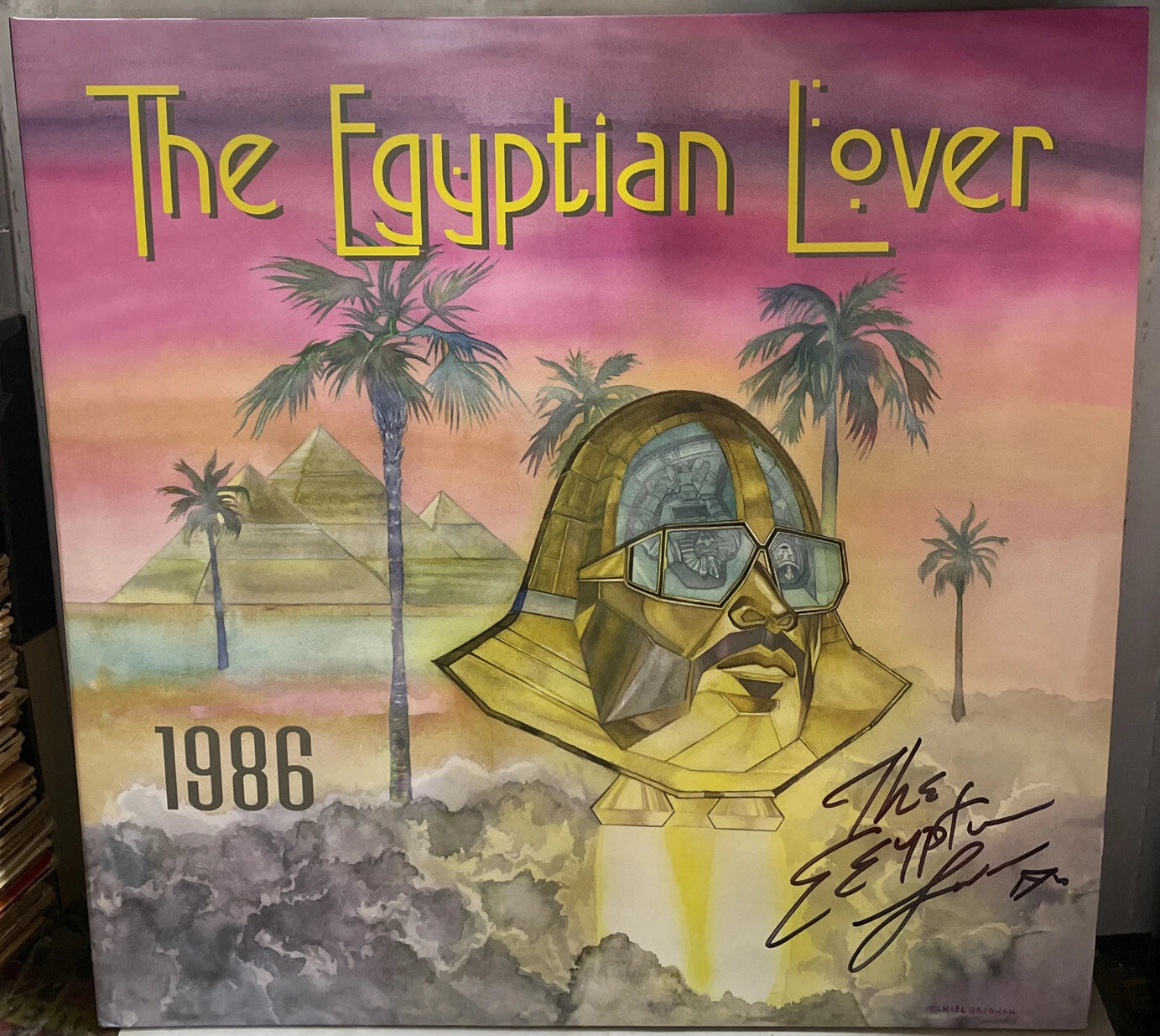 The Egyptian Lover 1986 Autographed Record DMSR808-1
