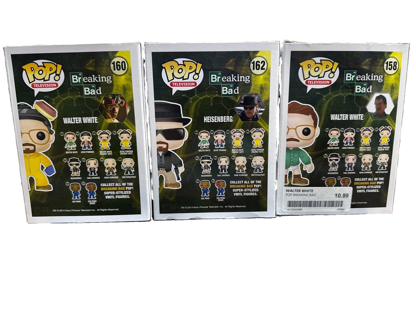 NEW Funko Pop Lot of 3 Walter White Breaking Bad 160 158 162