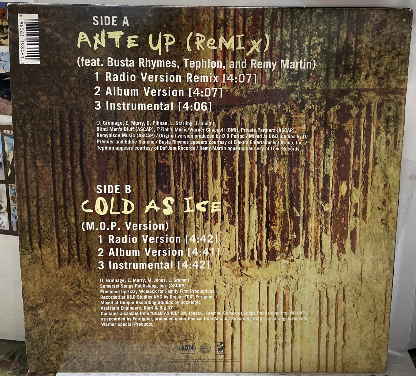 M.O.P. Ante Up (Remix) 12” Single LOUD1984-1