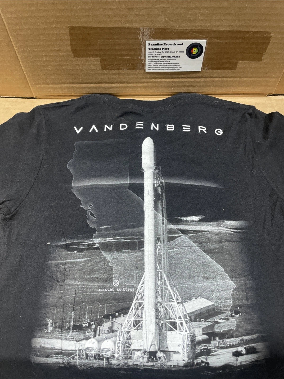 SpaceX Vandenberg AFB Rocket Launch Black T-Shirt Women’s Size Medium