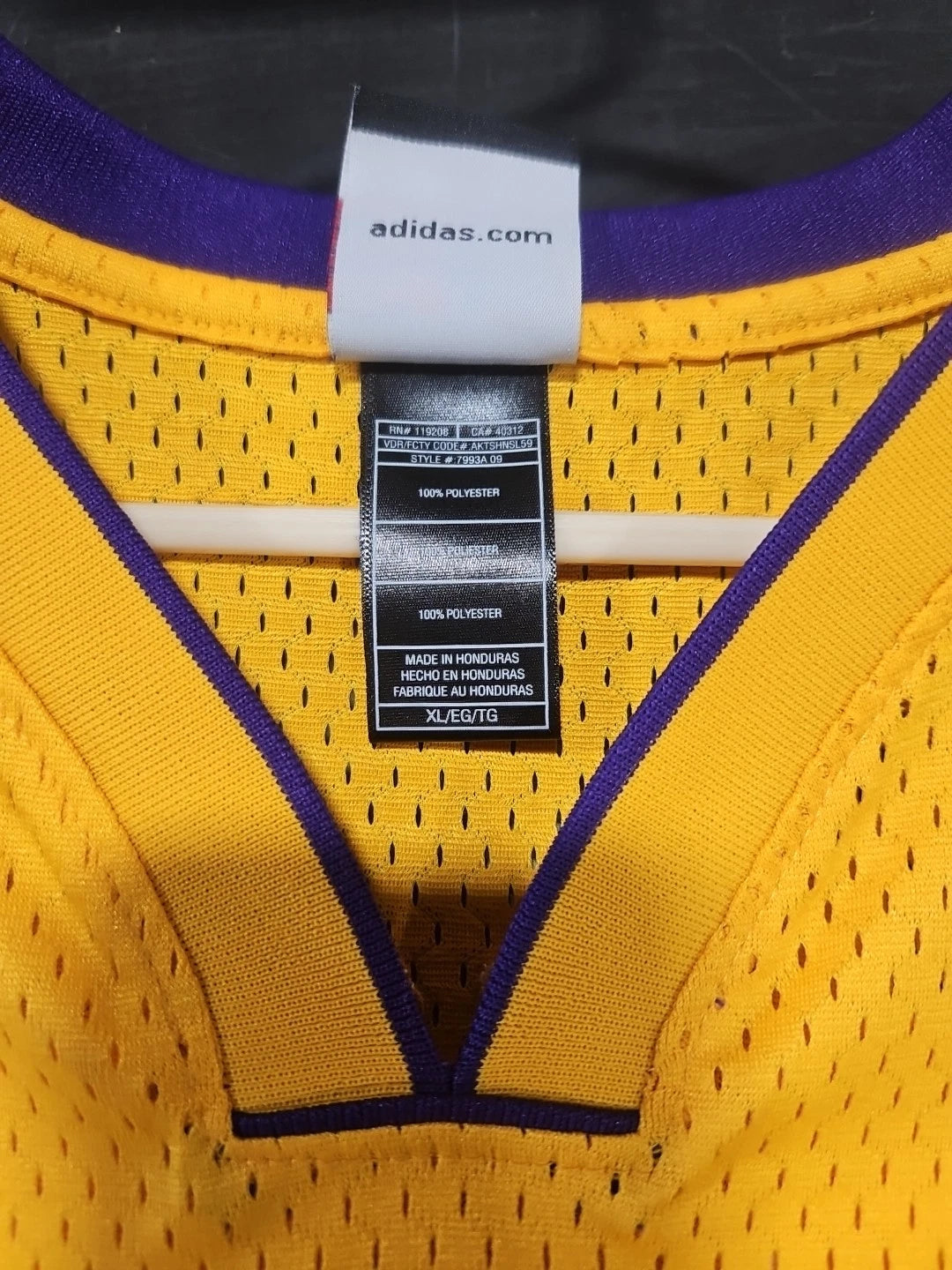 Authentic Adidas Los Angeles Lakers Ron Artest Swingman Jersey Men XL Rare