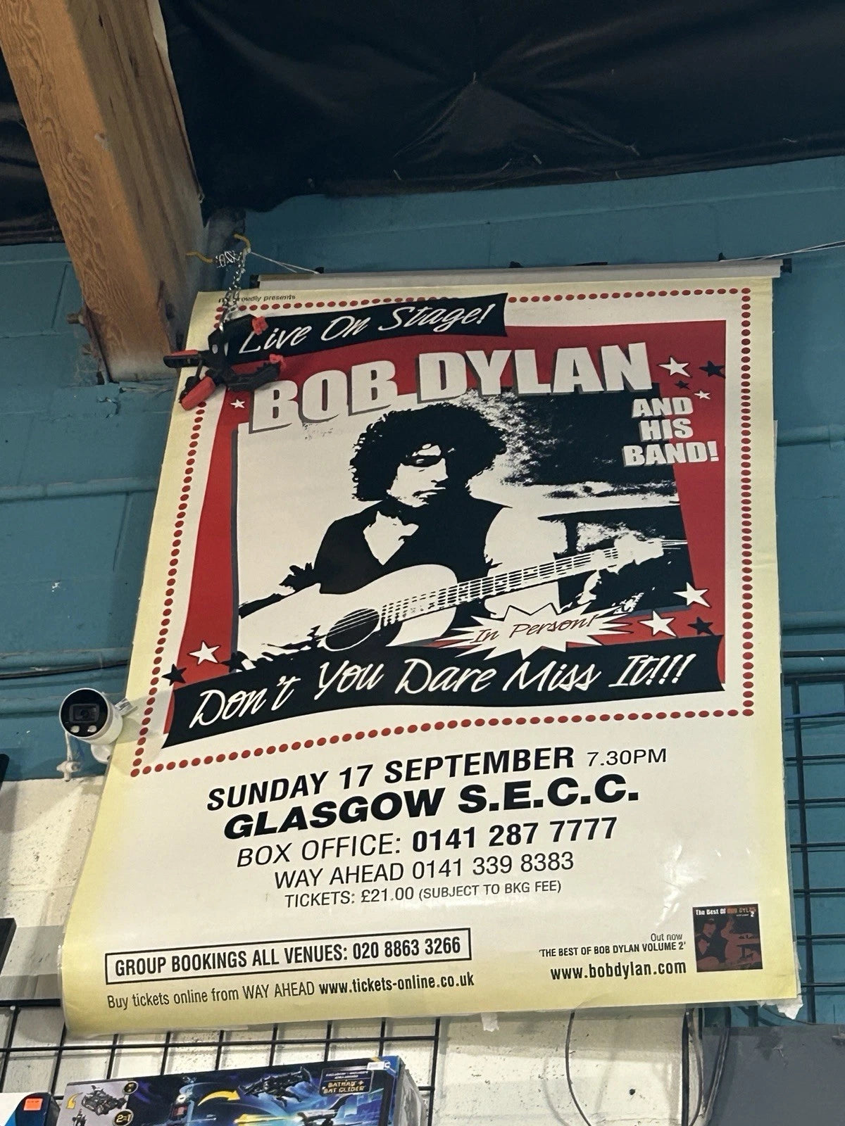 Bob Dylan Concert Poster 2000 Glasgow 58”x40”