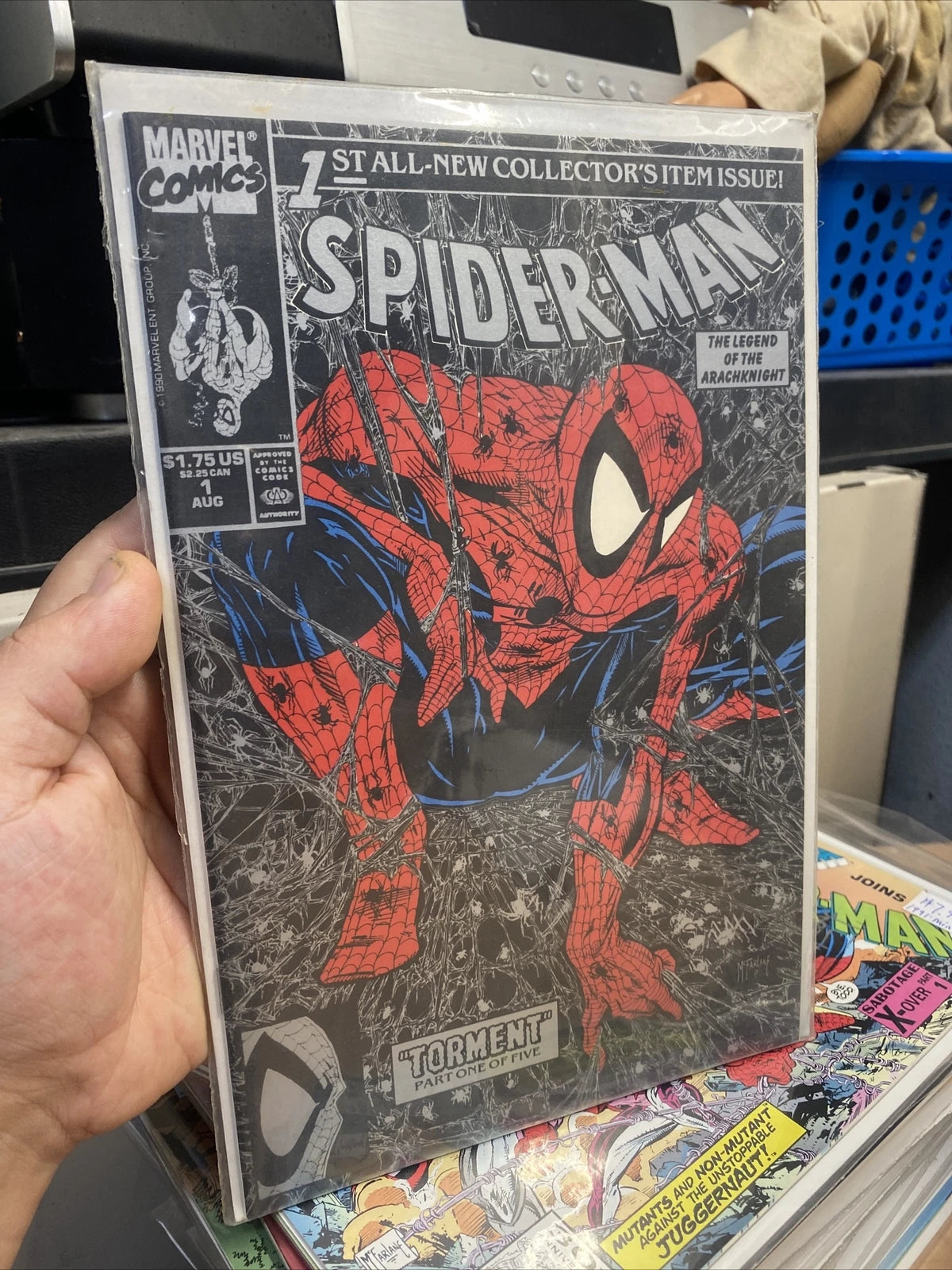 Spider-Man #1 Aug 1990 Silver & Black Cover NM Vintage Comic