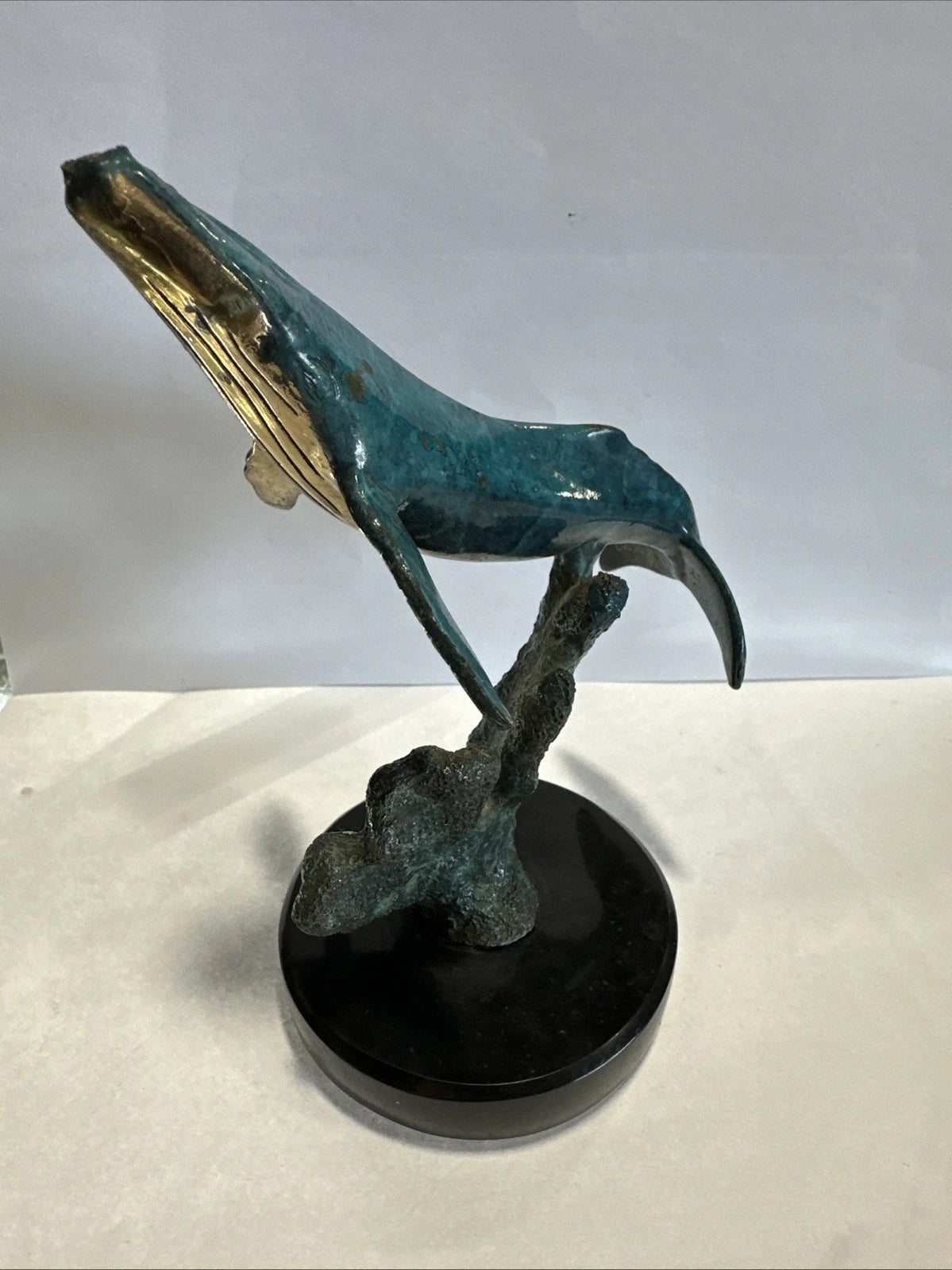 Christian R Lassen Artist Proof 22/300 Bronze Enamel Whale Sculpture