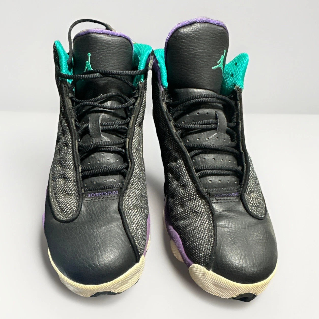 Nike Air Jordan 13 Retro Violet Teal Hornets Sneakers Size 4.5Y 6W 439358-027