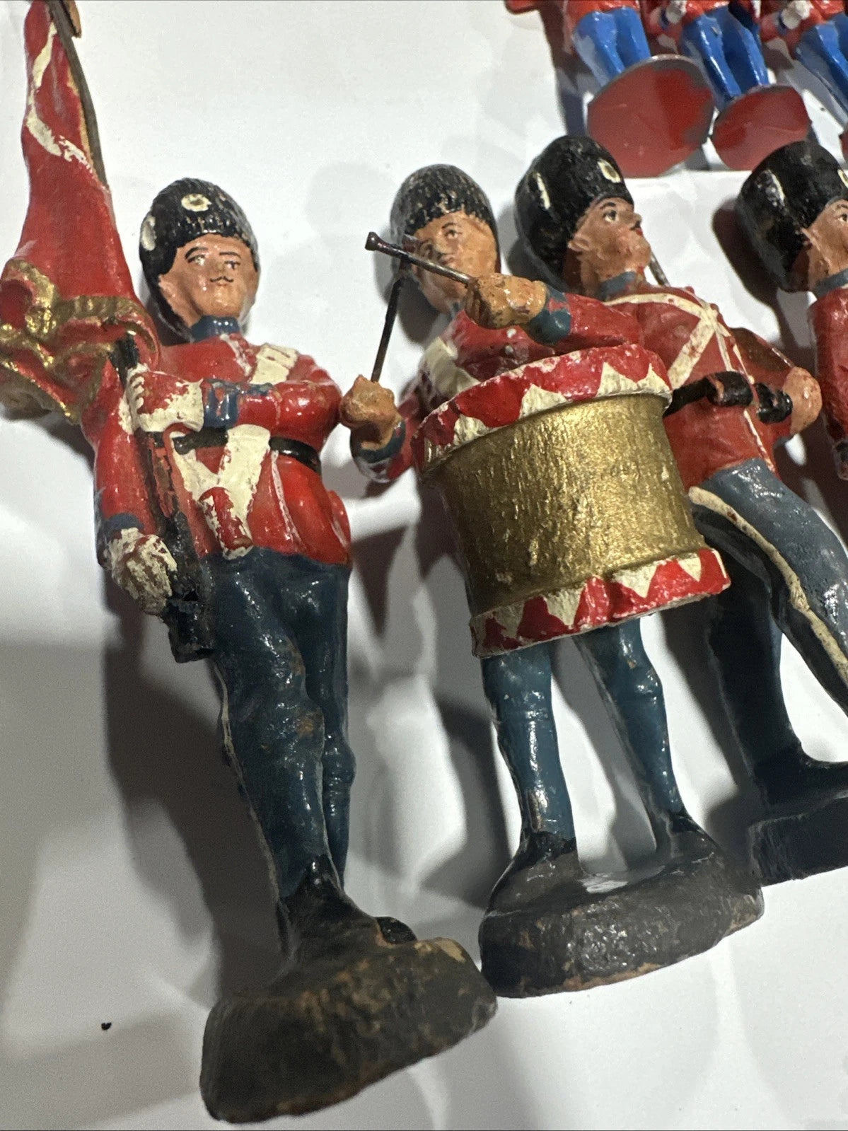 Vtg Elastolin of Danish Soldiers Red Coat Figures Palace Lot 1930s