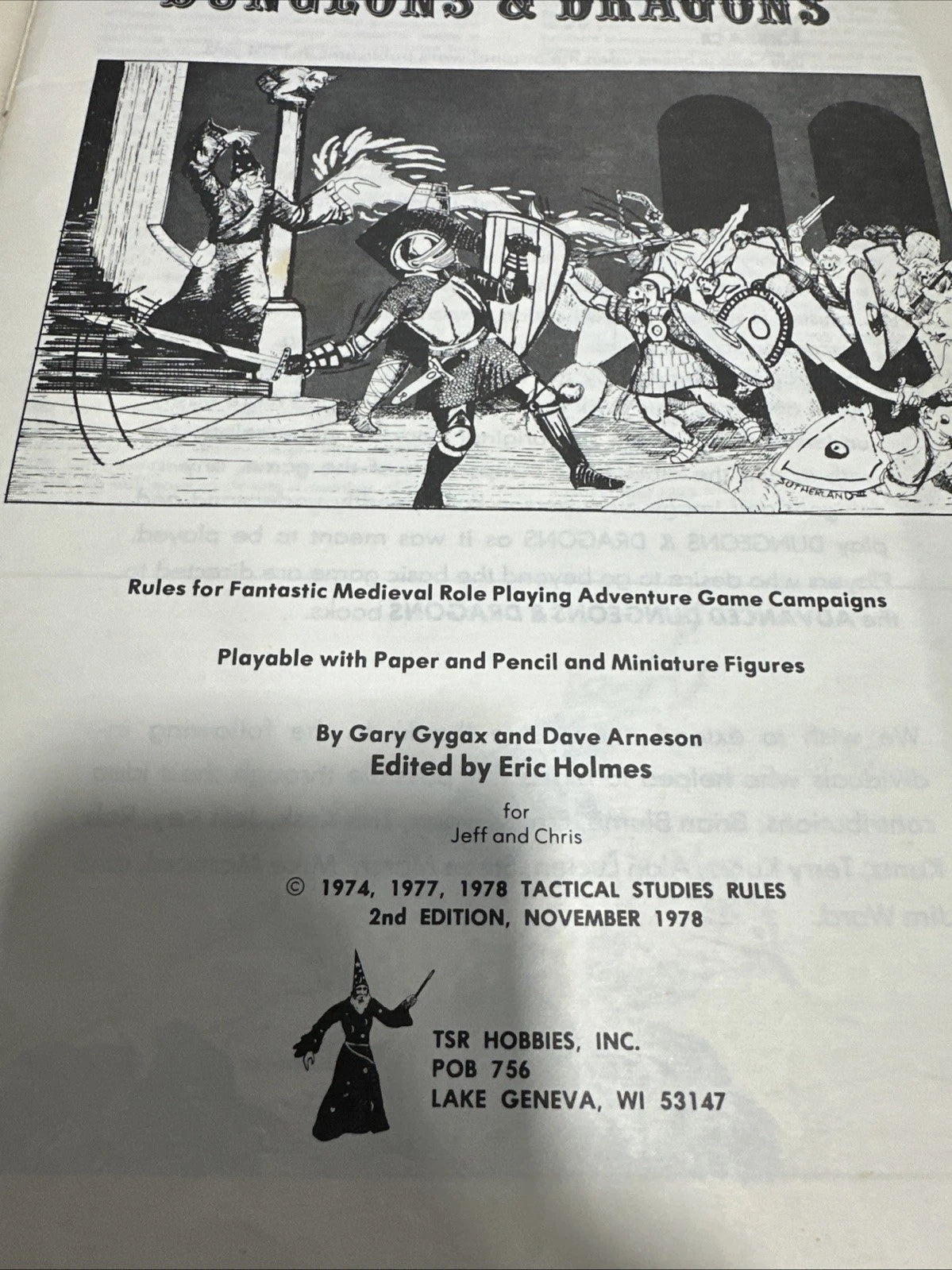 Vintage 1978 Dungeons & Dragons Basic Rule Book Blue Dragon 3Rd Edition #2001