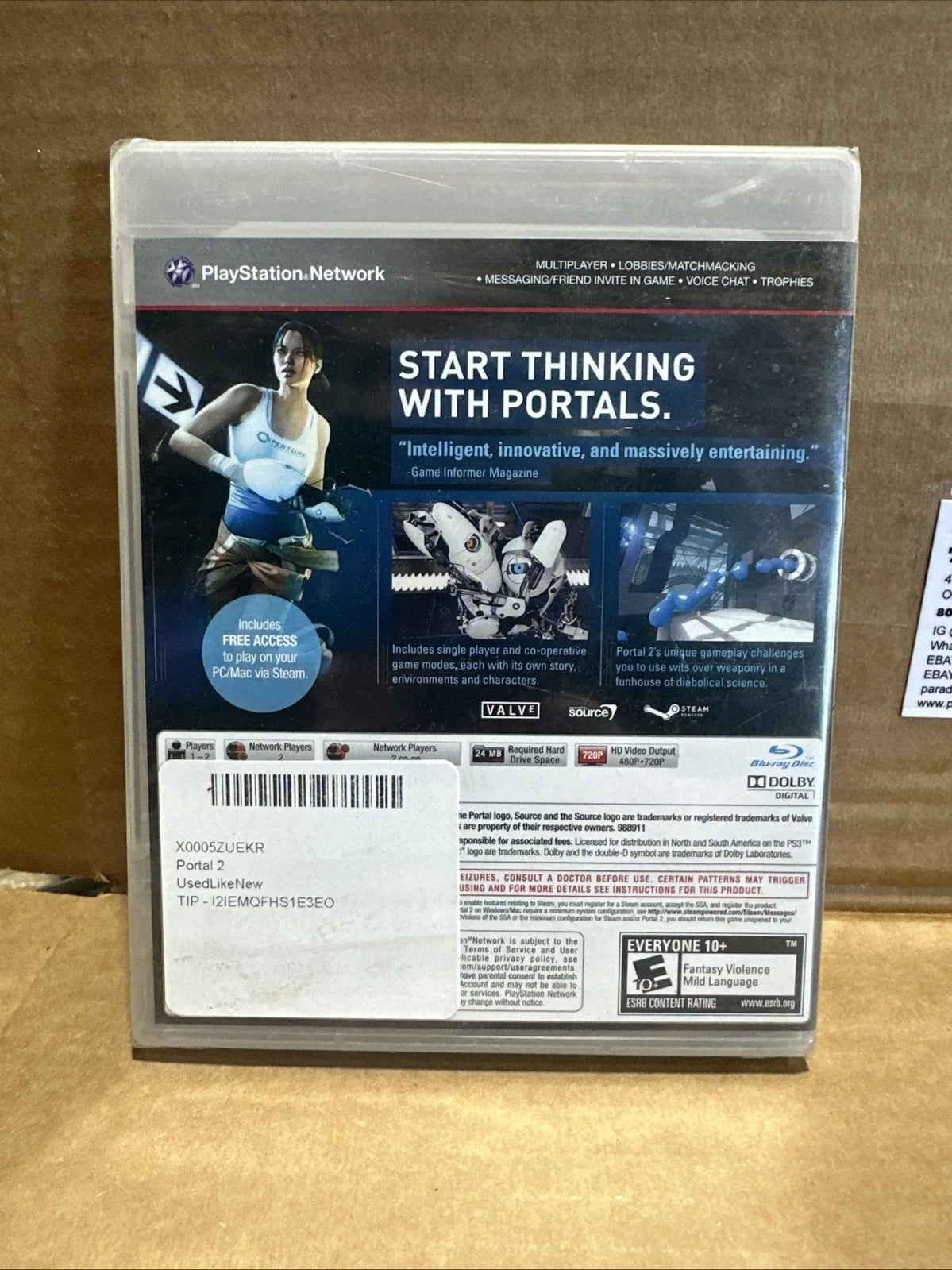 Portal 2 Sony PlayStation 3 PS3 Valve 2011 Factory Sealed New