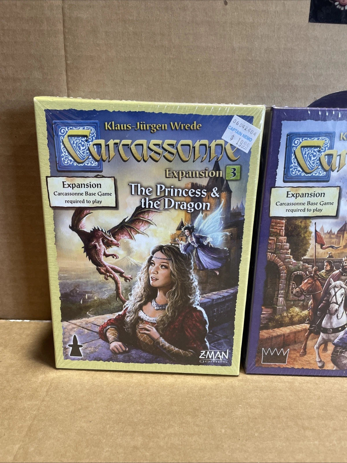 Carcassonne Expansion #3 + Expansion 6 + Expansion 8 Z-Man Games Brand New Lot 3
