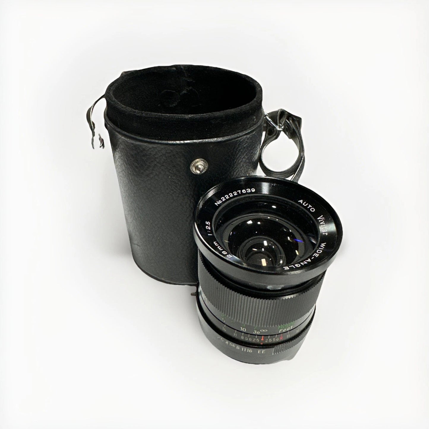 Vivitar Auto Wide-Angle 28mm 1:2.5 Lens, No. 22203214 116 EE Untested With Case