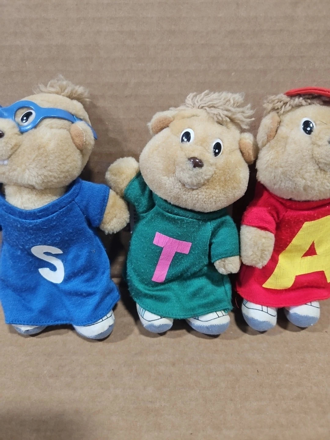 Alvin & the Chipmunks Theodore Simon 1987 Burger King Plush Dolls Set of 3