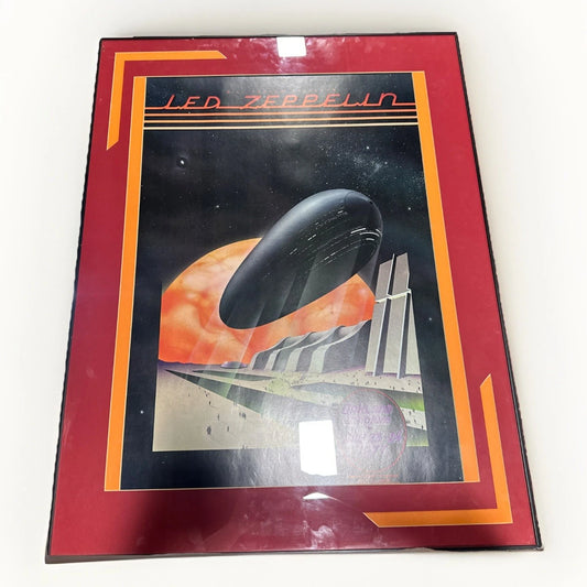 Led Zeppelin Oakland Stadium 1977 Original Poster Randy Tuten Custom Frame