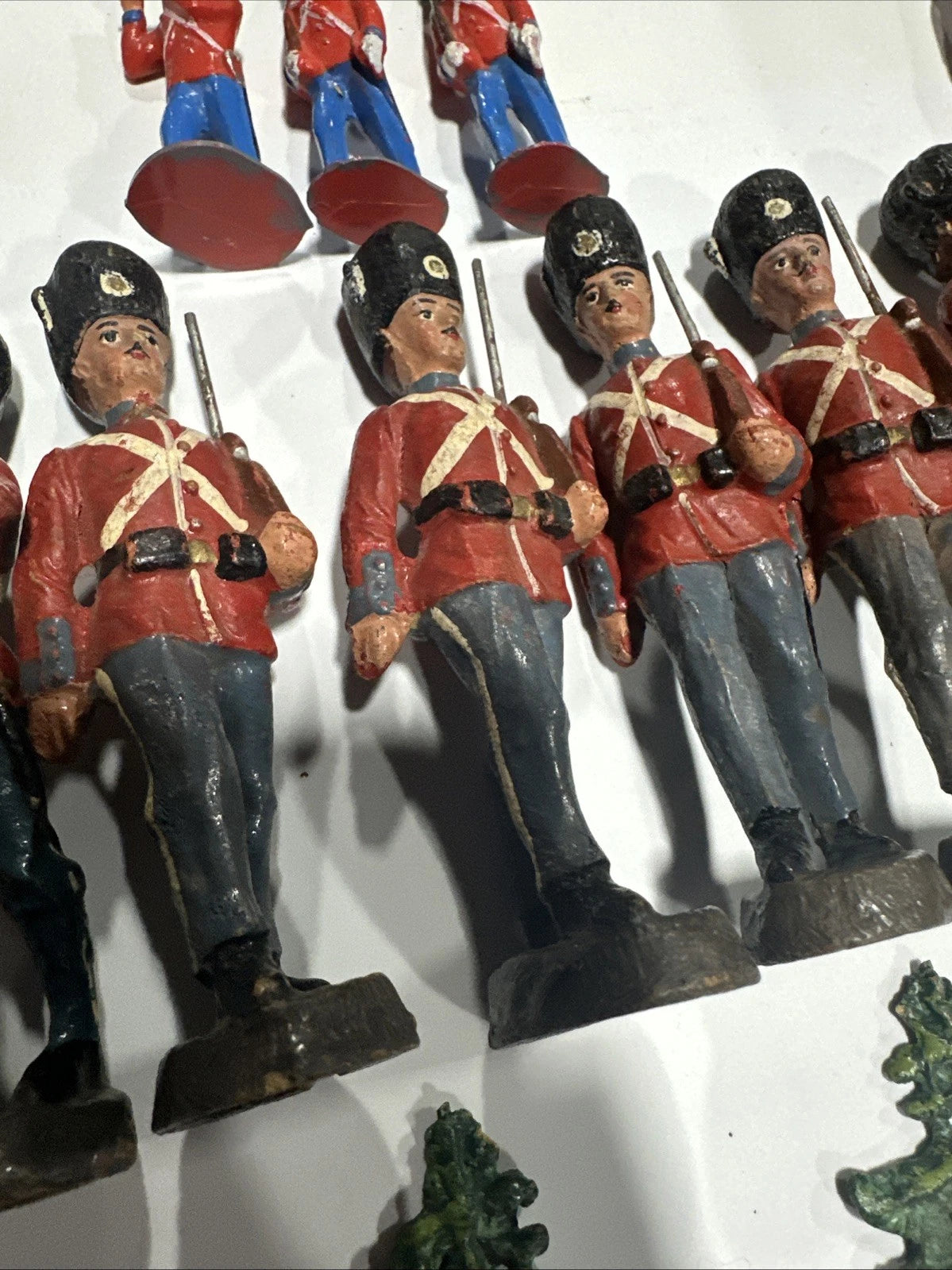 Vtg Elastolin of Danish Soldiers Red Coat Figures Palace Lot 1930s