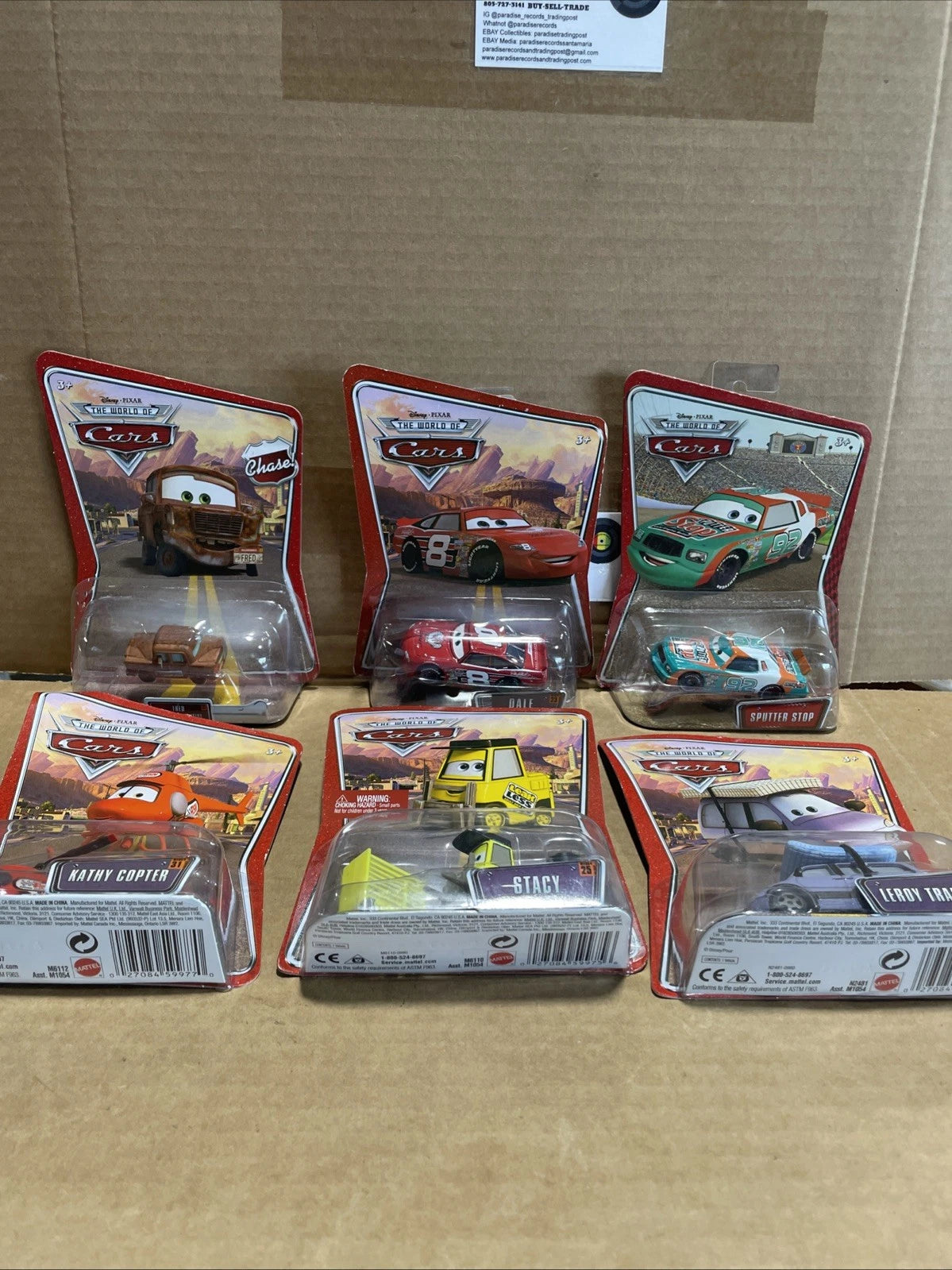 Disney Pixar World of Cars Movie Lot Of 6 Leroy Dale Sputter Fred Kathy Stacy