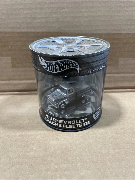 2003 Hot Wheels SILVER 58 CHEVROLET CHEVY APACHE FLEETSIDE OIL CAN 1/15,000 RRs
