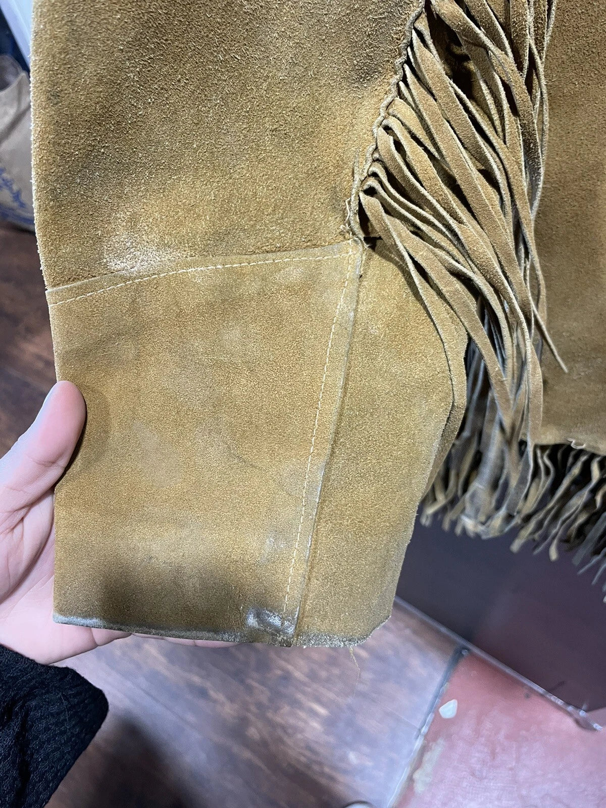 VTG 70s Suede Leather Fringe Jacket - Size M/L