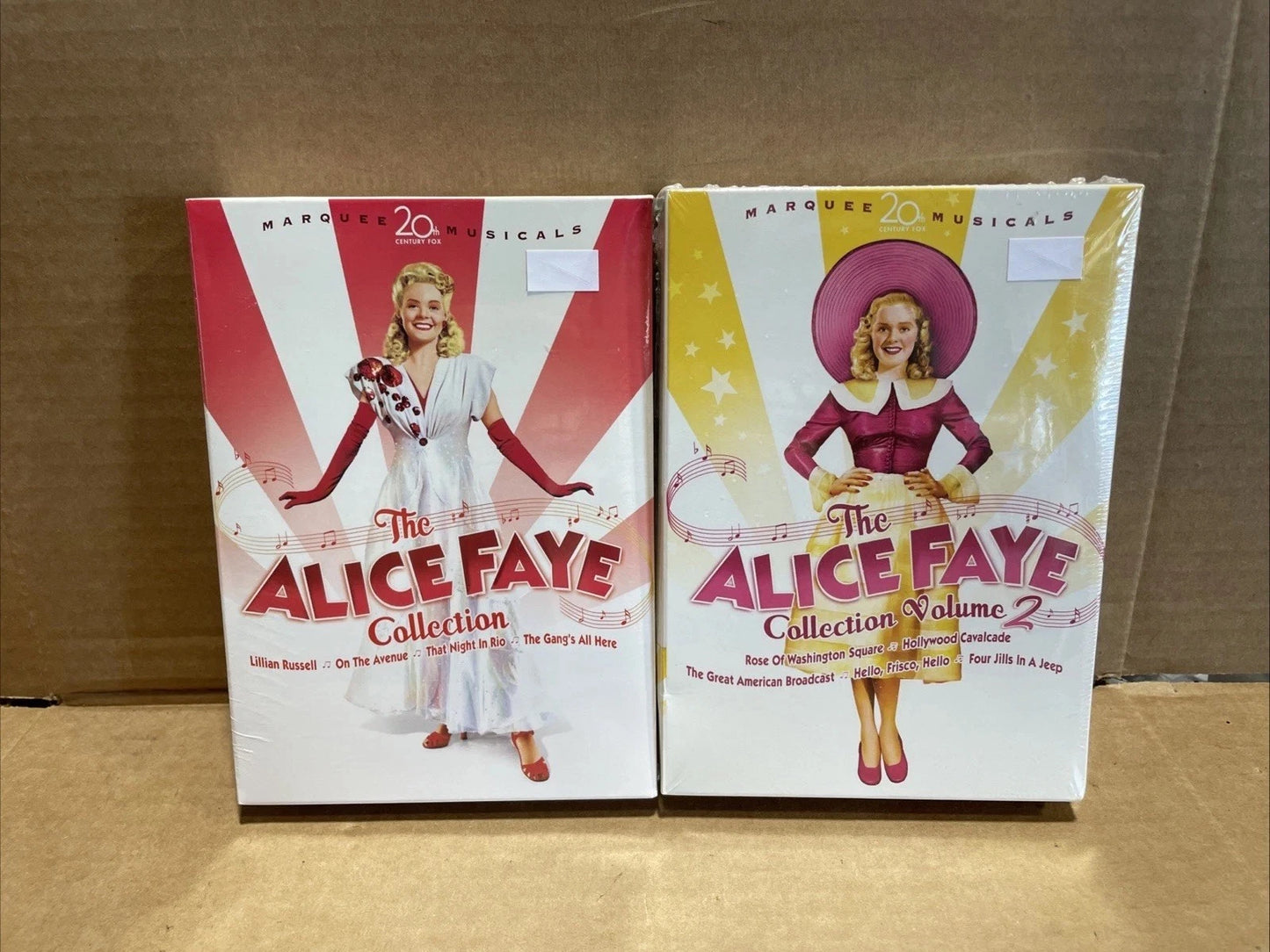 DVD ALICE FAYE VOLUME 1 AND 2 ROSE OF WASHINGTON SQUARE THE GANG'S ALL HERE