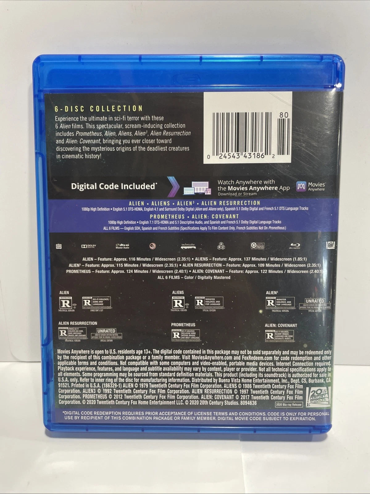 Alien: 6-Film Collection (Blu-ray, No Digital Copy) Multi Screen Edition