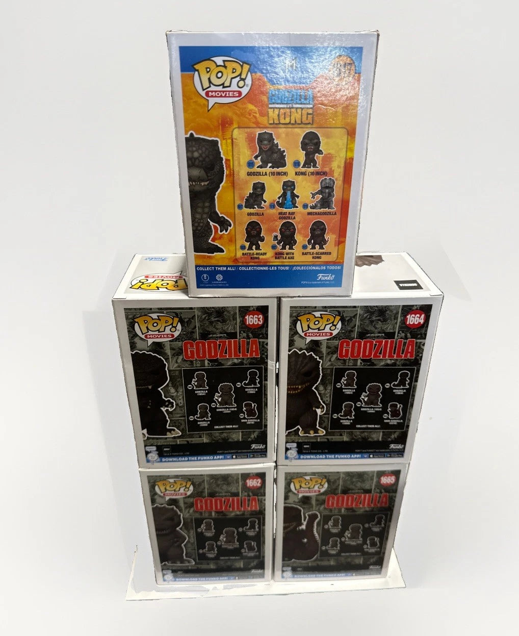 Godzilla vs. Kong Funko Pop! Lot Of 5 1017, 1662, 1663, 1664, 1665