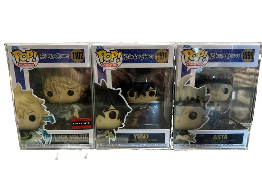 Black Clover Pop Figure Lot Of 3 With Protective Cases