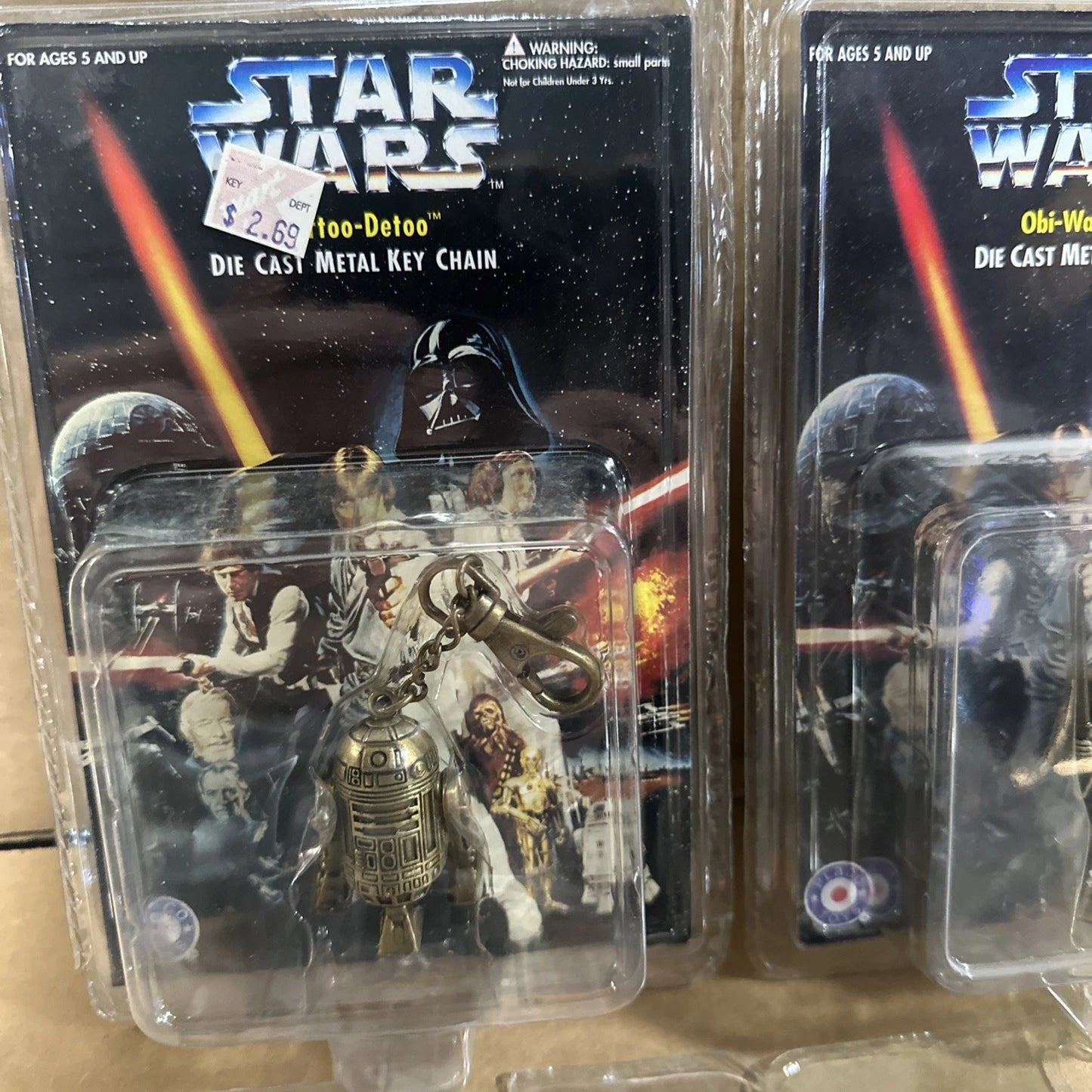 NIB Star Wars Die Cast 1996 Keychain Lot Of 6