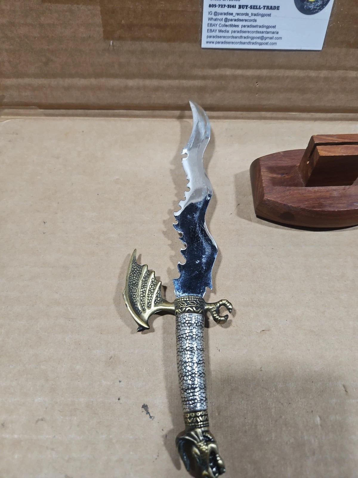 Dragon Double Bladed Dagger/Knife/Sword For Display