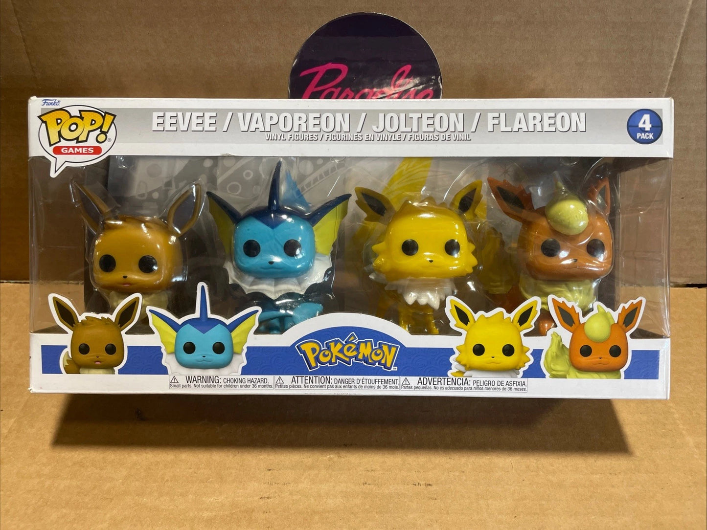 Funko Pop Pokemon Eevee Vaporeon Jolteon Flareon 4 Pack